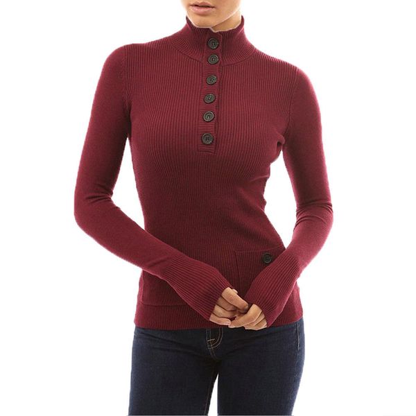 women's sweaters long-sleeve elastic sweater, women's sweater knitted with buttons, long-sleeve high collar, for autumn and winter, White;black
women's sweaters long-sleeve elastic sweater, women's sweater knitted with buttons, long-sleeve high collar, for autumn and winter, White;black