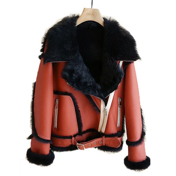 women's fur & faux 2021 fashion luxury jacket leather genuine lamb coats real sheep and sheepskin outwear clothing, Black
women's fur & faux 2021 fashion luxury jacket leather genuine lamb coats real sheep and sheepskin outwear clothing, Black