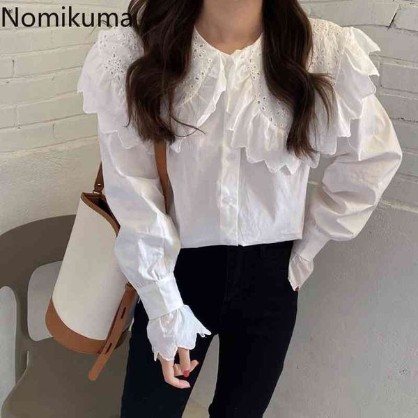 nomikuma sweet lace ruffle peter pan colalr blouse shirt causal flare sleeve women spring new korean blusas mujer 6g197 210427, White
nomikuma sweet lace ruffle peter pan colalr blouse shirt causal flare sleeve women spring new korean blusas mujer 6g197 210427, White