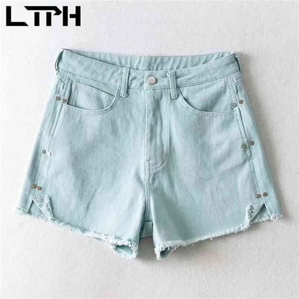 ltph vintage rivet denim shorts women candy color burrs chic wide leg pants high waist do old casual woman jeans summer 210423, Blue
ltph vintage rivet denim shorts women candy color burrs chic wide leg pants high waist do old casual woman jeans summer 210423, Blue