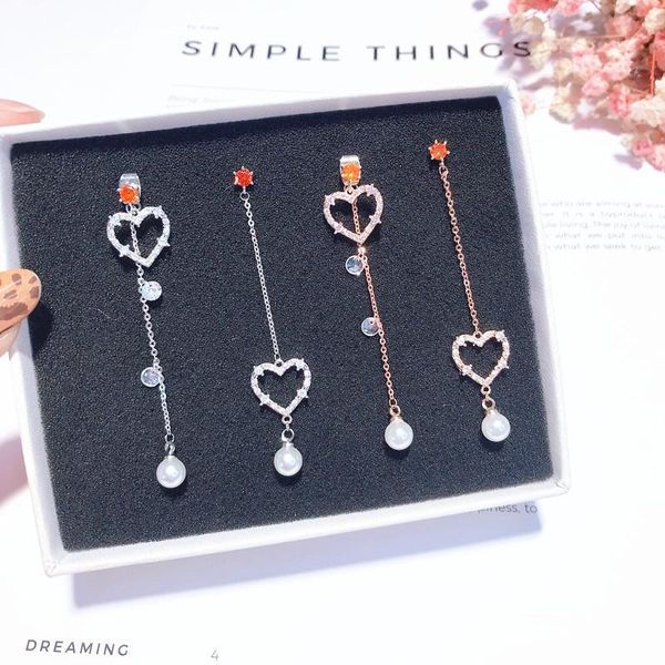 korean 2021 fairy micro paved zircon heart long pendientes mujer moda simulated pearl rhinestone asymmetry earing dangle & chandelier, Silver
korean 2021 fairy micro paved zircon heart long pendientes mujer moda simulated pearl rhinestone asymmetry earing dangle & chandelier, Silver