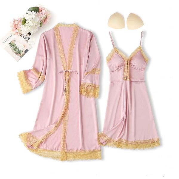 women's sleepwear satin robe lace 2pcs set for women kimono bathrobe gown nightgown silky intimate lingerie nightwear e7xo, Black;red
women's sleepwear satin robe lace 2pcs set for women kimono bathrobe gown nightgown silky intimate lingerie nightwear e7xo, Black;red