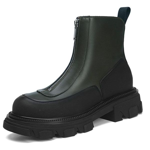 boots mixed color genuine leather thick high heels platform front zipper women ankle autumn winter shoes woman, Black
boots mixed color genuine leather thick high heels platform front zipper women ankle autumn winter shoes woman, Black
