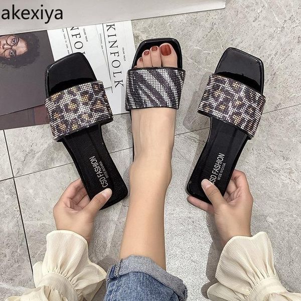 large size leopard print sandals women2021 casual beach shoes fashion women's outer wear flat rhinestone color slippers women, Black
large size leopard print sandals women2021 casual beach shoes fashion women's outer wear flat rhinestone color slippers women, Black