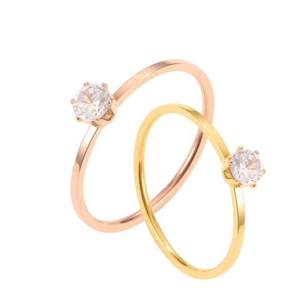 wedding rings the simple korean version of fine ring six-claw rose stainless steel titanium tail ins very jewelry, Slivery;golden
wedding rings the simple korean version of fine ring six-claw rose stainless steel titanium tail ins very jewelry, Slivery;golden