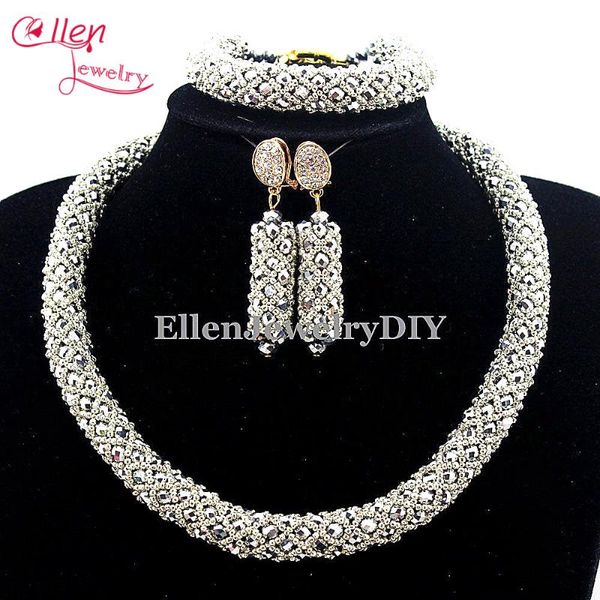 earrings & necklace pretty bridesmaid fashion bead choker women wedding beads african jewelry set e1017, Silver
earrings & necklace pretty bridesmaid fashion bead choker women wedding beads african jewelry set e1017, Silver