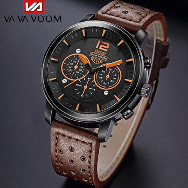 wristwatches vava voom men's fashion casual watches men quartz clock man leather strap army military sports wrist watch, Slivery;brown
wristwatches vava voom men's fashion casual watches men quartz clock man leather strap army military sports wrist watch, Slivery;brown