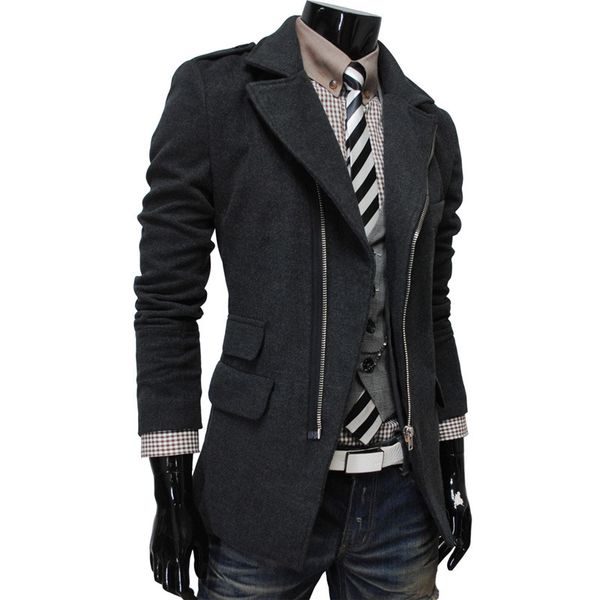 men's trench coats seckilling-irregular pocket overcoat oblique zipper men woolen coat 5626 5959, Tan;black
men's trench coats seckilling-irregular pocket overcoat oblique zipper men woolen coat 5626 5959, Tan;black