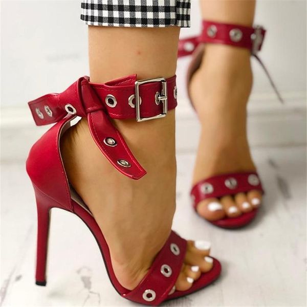 summer eyelet straps ankle strap women sandals thin high heels metal hole knot bowtie open toe punk club high-heeled shoes, Black
summer eyelet straps ankle strap women sandals thin high heels metal hole knot bowtie open toe punk club high-heeled shoes, Black
