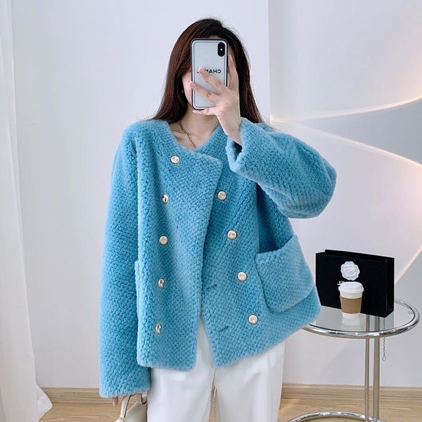 women's fur & faux 2021 women winter fashion natural lamb jackets female short sheep shearling coats ladies o-neck solid warm overcoats, Black
women's fur & faux 2021 women winter fashion natural lamb jackets female short sheep shearling coats ladies o-neck solid warm overcoats, Black