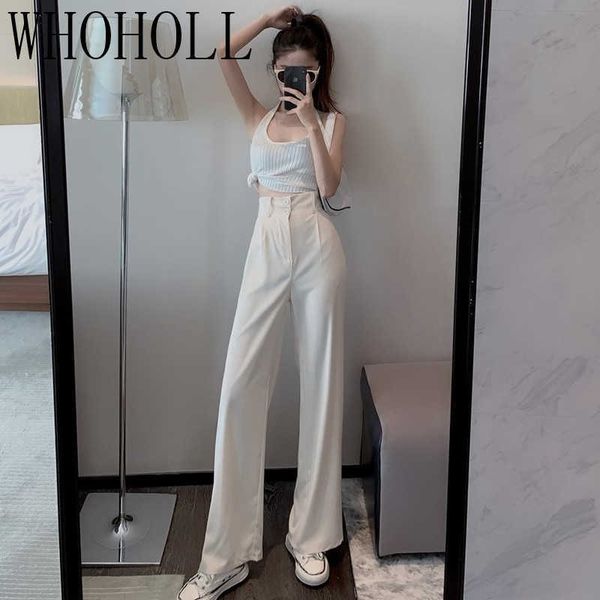 women casual pants loose style straight suit high waist chic office ladies trousers streetwear female 210608, Black;white
women casual pants loose style straight suit high waist chic office ladies trousers streetwear female 210608, Black;white