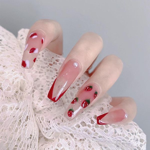 false nails 24pcs strawberry printed nail patch glue type removable long paragraph fashion manicure save time cin6 899, Red;gold
false nails 24pcs strawberry printed nail patch glue type removable long paragraph fashion manicure save time cin6 899, Red;gold