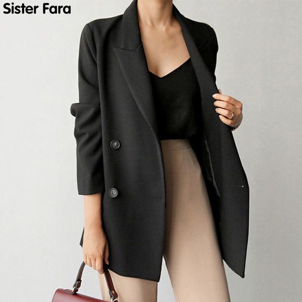 women's suits & blazers sister fara ladies spring solid fashion notched blazer long sleeve loose casual double breasted female autumn j, White;black
women's suits & blazers sister fara ladies spring solid fashion notched blazer long sleeve loose casual double breasted female autumn j, White;black