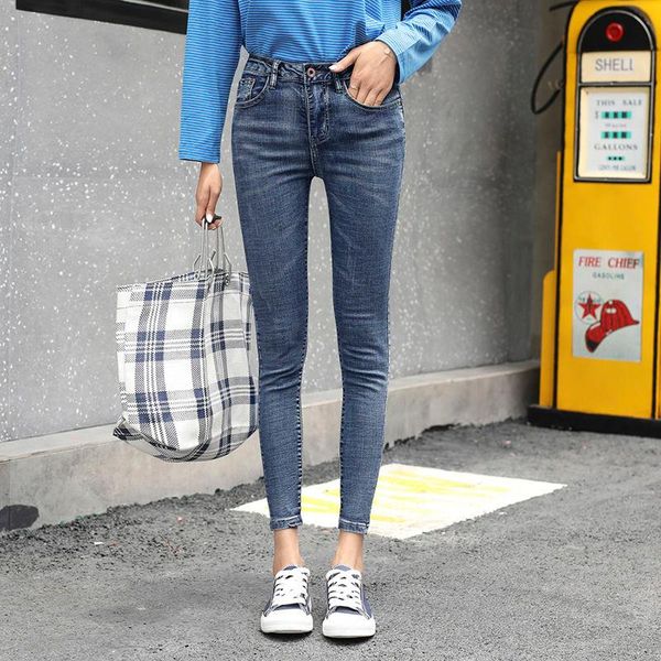 women's jeans summer autumn stretchable high waist pencil for women streetwear korean style casual skinny denim pants ladies slim, Blue
women's jeans summer autumn stretchable high waist pencil for women streetwear korean style casual skinny denim pants ladies slim, Blue
