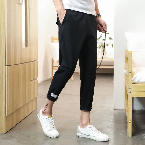 men's hip hop jogger linen solid trousers men sweatpants streetwear drawstring pants spring new fitness clothing, Black
men's hip hop jogger linen solid trousers men sweatpants streetwear drawstring pants spring new fitness clothing, Black