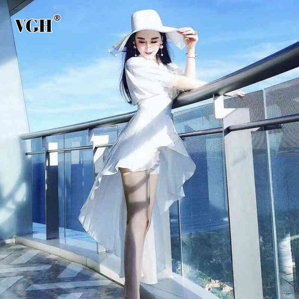 vgh white elegant dress for women v neck puff short sleeve high waist irregular hem korean style midi dresses female summer 210421, Black;gray
vgh white elegant dress for women v neck puff short sleeve high waist irregular hem korean style midi dresses female summer 210421, Black;gray