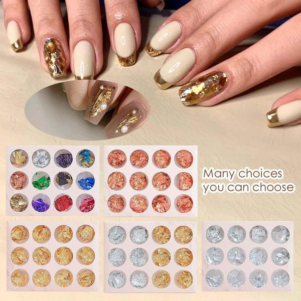 nail art decorations 3d sticker decal decoration 12pcs gold silver metal foil colorful flake long lasting diy uñas, Silver;gold
nail art decorations 3d sticker decal decoration 12pcs gold silver metal foil colorful flake long lasting diy uñas, Silver;gold