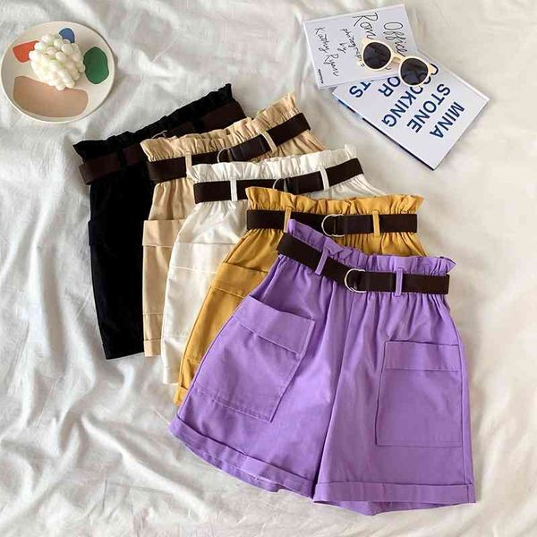 summer korean style curled high waist loose wide leg shorts drape all-match casual women with belt 210420, White;black
summer korean style curled high waist loose wide leg shorts drape all-match casual women with belt 210420, White;black