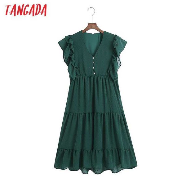 tangada fashion women green chiffon dress arrival ruffles sleeve ladies v neck midi dress vestidos 6z52 210609, Black;gray
tangada fashion women green chiffon dress arrival ruffles sleeve ladies v neck midi dress vestidos 6z52 210609, Black;gray