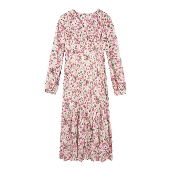 women v-neck floral print long sleeve empire ruffle midi dress spring bodycon sheath d1660 210514, Black;gray
women v-neck floral print long sleeve empire ruffle midi dress spring bodycon sheath d1660 210514, Black;gray