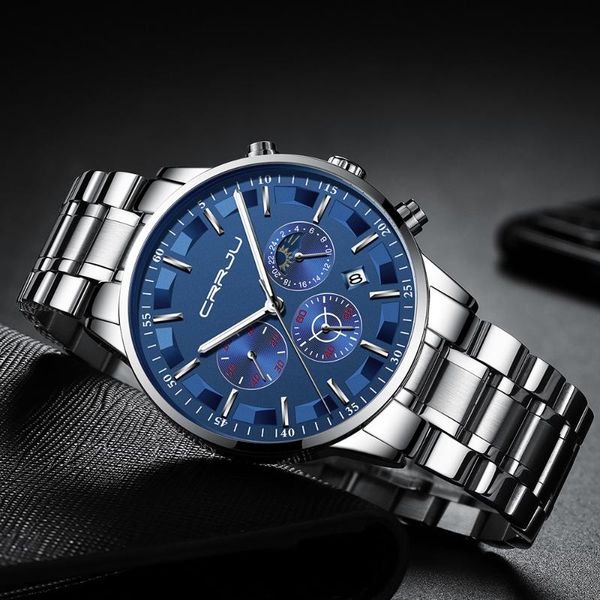 wristwatches mens watches crrju sport quartz all steel male clock military camping waterproof chronograph relogio masculino, Slivery;brown
wristwatches mens watches crrju sport quartz all steel male clock military camping waterproof chronograph relogio masculino, Slivery;brown