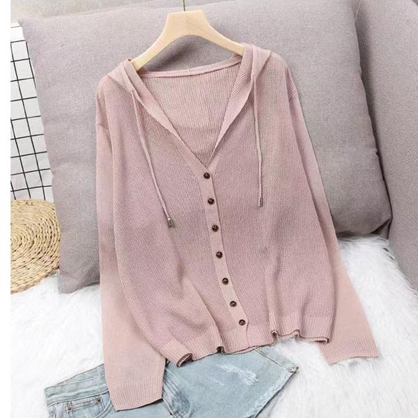 women's knits & tees ice silk knitted sweater cardigan jacket summer long sleeve v-neck knihooded thin coat sun protection cconditionin, White
women's knits & tees ice silk knitted sweater cardigan jacket summer long sleeve v-neck knihooded thin coat sun protection cconditionin, White