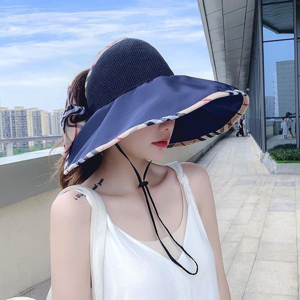 sun hat summer sunscreen empty bowknot foldable big brim outdoor beach riding uv protection female hats, Black;white
sun hat summer sunscreen empty bowknot foldable big brim outdoor beach riding uv protection female hats, Black;white