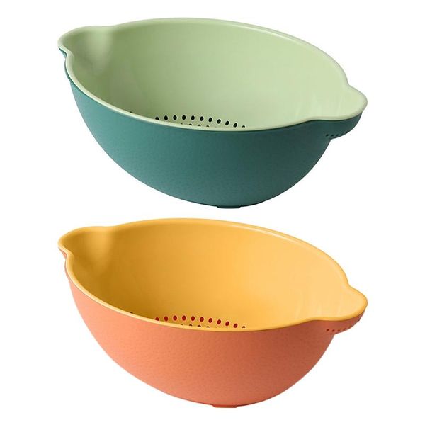 storage baskets 2 pcs kitchen colander set plastic pasta strainer fruit bowl double-layer draining vegetable washing basket, a & b
storage baskets 2 pcs kitchen colander set plastic pasta strainer fruit bowl double-layer draining vegetable washing basket, a & b