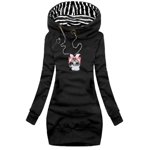 casual dresses fashion womens long sleeve cute kitten printed clothing hooded, Black;gray
casual dresses fashion womens long sleeve cute kitten printed clothing hooded, Black;gray