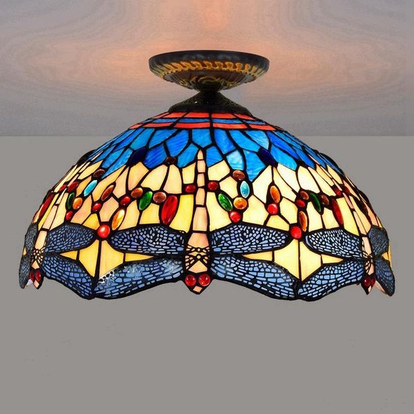ceiling lights 40cm european-style yellow base dragonfly tiffany multi-color glass restaurant bedroom aisle lamp
ceiling lights 40cm european-style yellow base dragonfly tiffany multi-color glass restaurant bedroom aisle lamp