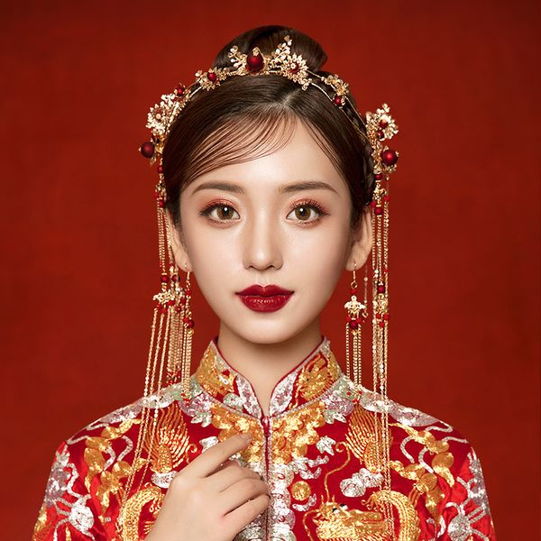 2021 new bride xiuhe headdress chinese wedding phoenix crown step shake toast dress hair ornament antique hairpin, Slivery;golden
2021 new bride xiuhe headdress chinese wedding phoenix crown step shake toast dress hair ornament antique hairpin, Slivery;golden