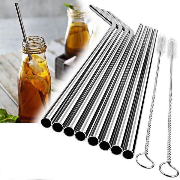 drinking straws reusable metal straw stainless steel cocktail set with cleaning brushes straight bent bar party accessory
drinking straws reusable metal straw stainless steel cocktail set with cleaning brushes straight bent bar party accessory