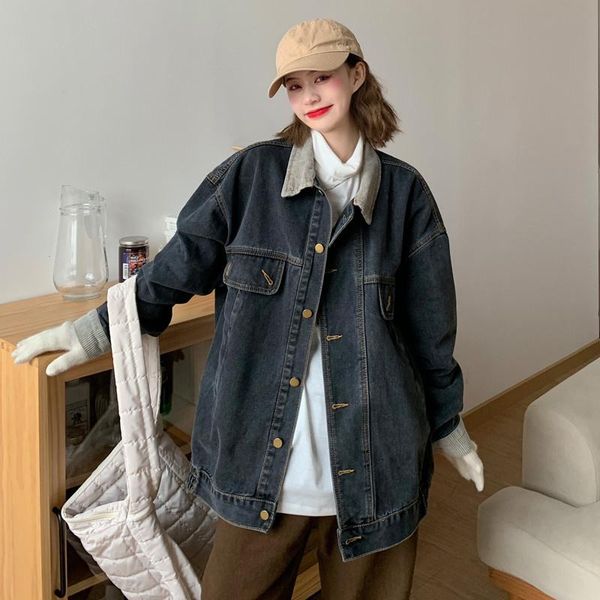 men's jackets black denim jacket female spring autumn 2021 student versatile ins korean loose top, Black;brown
men's jackets black denim jacket female spring autumn 2021 student versatile ins korean loose top, Black;brown