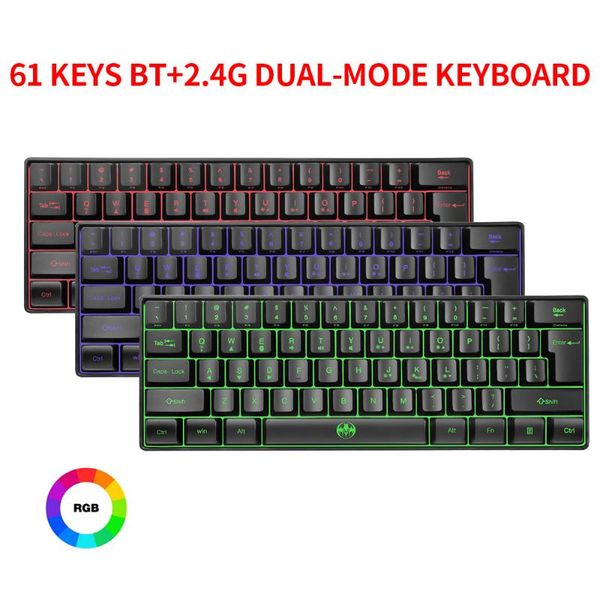 keyboards wireless keyboard 61 keys bt+2.4g dual-mode with rgb backlight effect abs two-color injection molding keycap
keyboards wireless keyboard 61 keys bt+2.4g dual-mode with rgb backlight effect abs two-color injection molding keycap