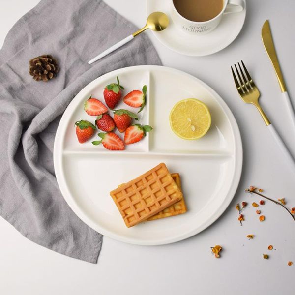 dishes & plates 10 inch bone china plate simple porcelain three compartments breakfast steak round ceramic tableware home decor (white)
dishes & plates 10 inch bone china plate simple porcelain three compartments breakfast steak round ceramic tableware home decor (white)