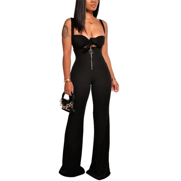 xingqing women low-cut solid jumpsuits tie knot on the chest super comfortable loose party clubwear with front zipper women's & rompers, Black;white
xingqing women low-cut solid jumpsuits tie knot on the chest super comfortable loose party clubwear with front zipper women's & rompers, Black;white