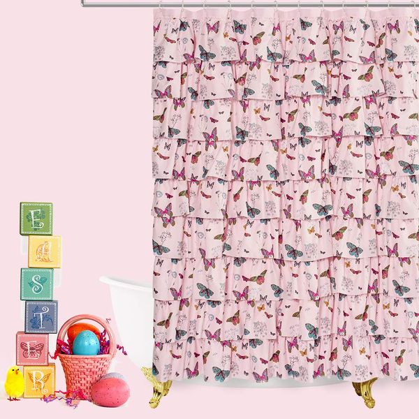 ruffle shower curtain - pink farmhouse bath curtains for the bathroom with hooks,72 inch,butterfly pattern,gypsy decorations
ruffle shower curtain - pink farmhouse bath curtains for the bathroom with hooks,72 inch,butterfly pattern,gypsy decorations