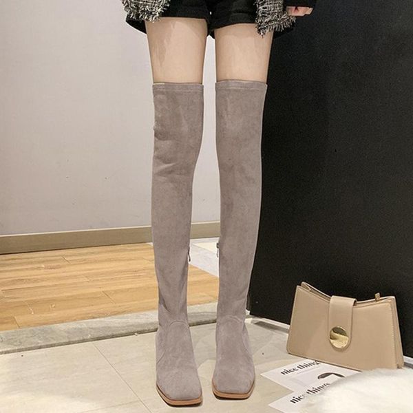 boots women's square color heels leather women tube toe long solid zipper shoes for 2021 botas de mujer, Black
boots women's square color heels leather women tube toe long solid zipper shoes for 2021 botas de mujer, Black