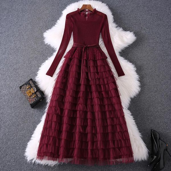 casual dresses women spring dress 2021 lady elegant long sleeve tulle patchwork ruffle layered mid calf prom party cake vestidos, Black;gray
casual dresses women spring dress 2021 lady elegant long sleeve tulle patchwork ruffle layered mid calf prom party cake vestidos, Black;gray