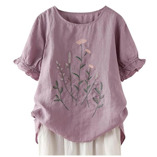 women's blouses & shirts cotton lady women summer casual vintage print o-neck floral elegant button short sleeve, White
women's blouses & shirts cotton lady women summer casual vintage print o-neck floral elegant button short sleeve, White