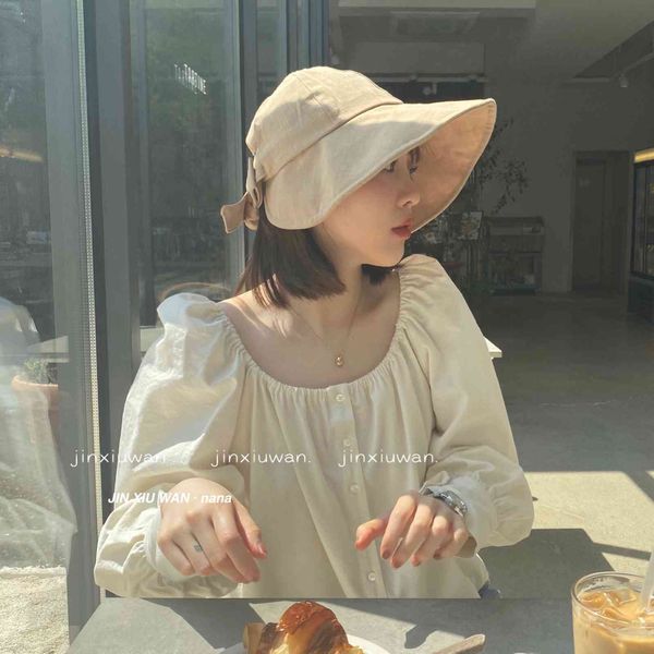 hat girl summer cotton hemp breathable sunscreen cover face fisherman's hat literature sweet lovely bow sun hat, Blue;gray
hat girl summer cotton hemp breathable sunscreen cover face fisherman's hat literature sweet lovely bow sun hat, Blue;gray