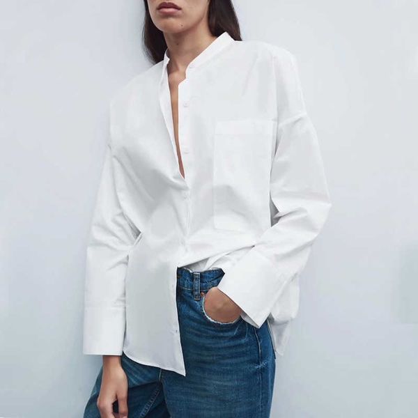 za women shirt spring fashion loose casual temperament elegant street blouse chic youth s 210601, White
za women shirt spring fashion loose casual temperament elegant street blouse chic youth s 210601, White