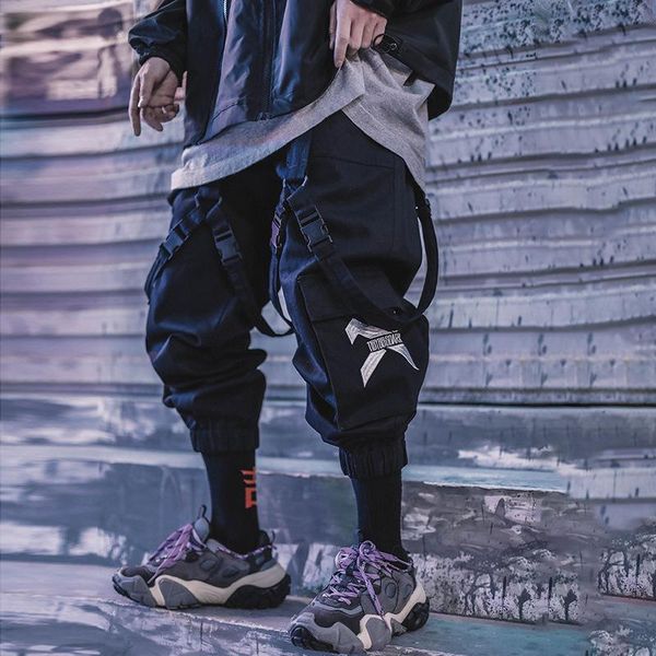 men's pants harajuku loose cargo men hip-hop dark ribbon sweatpants autumn elastic waist bungee jogging mens clothing, Black
men's pants harajuku loose cargo men hip-hop dark ribbon sweatpants autumn elastic waist bungee jogging mens clothing, Black