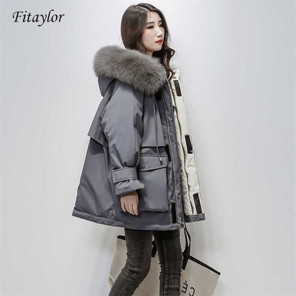 fitaylor large natural fur hooded winter jacket women 90% white duck down thick parkas warm sash tie up snow coat 211013, Black
fitaylor large natural fur hooded winter jacket women 90% white duck down thick parkas warm sash tie up snow coat 211013, Black