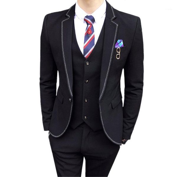 men suit 3 piece set business wedding banquet male blazer jacket with vest and pant asia size s m xl xxl xxxl men's suits & blazers, White;black
men suit 3 piece set business wedding banquet male blazer jacket with vest and pant asia size s m xl xxl xxxl men's suits & blazers, White;black