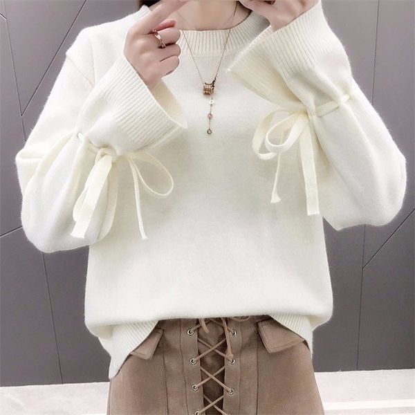 spring and autumn flared sleeves korean version of the wild loose small fragrance wind round neck sweater women knitted 210427, White;black
spring and autumn flared sleeves korean version of the wild loose small fragrance wind round neck sweater women knitted 210427, White;black