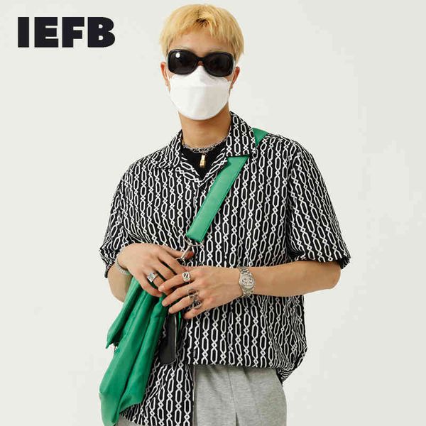 iefb men's clothing summer geometric design printed short sleeve shirt oversized cusual lapel shirts loose 9y7621 210524, White;black
iefb men's clothing summer geometric design printed short sleeve shirt oversized cusual lapel shirts loose 9y7621 210524, White;black