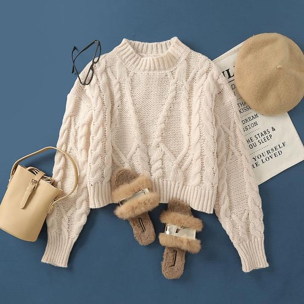 women's sweaters paris girl 2021 autumn winter twist knit sweater women jumpers harajuku chic short o-neck long sleeve pullover, White;black
women's sweaters paris girl 2021 autumn winter twist knit sweater women jumpers harajuku chic short o-neck long sleeve pullover, White;black