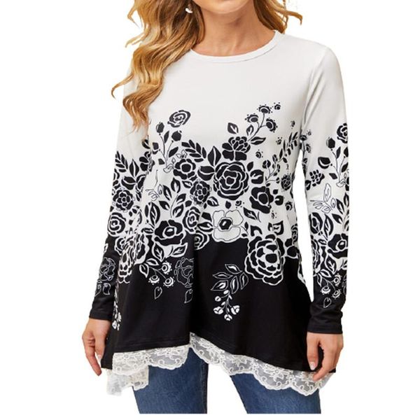 plus size t-shirt 5xl casual floral print t shirt women 2021 autumn fashion ladies trends loose shirts femme lace patchwork 4xl, Black
plus size t-shirt 5xl casual floral print t shirt women 2021 autumn fashion ladies trends loose shirts femme lace patchwork 4xl, Black