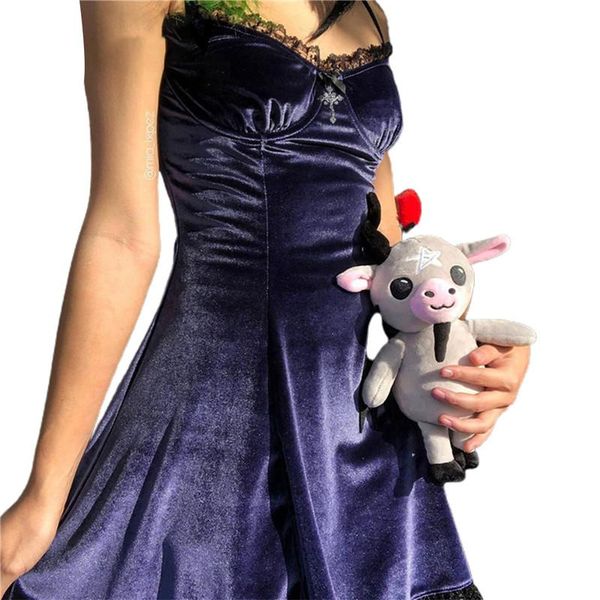casual dresses women fashion ruffles velvet dress summer 2021 girl gothic lolita spaghetti strap tie bow lace smooth chic short, Black;gray
casual dresses women fashion ruffles velvet dress summer 2021 girl gothic lolita spaghetti strap tie bow lace smooth chic short, Black;gray